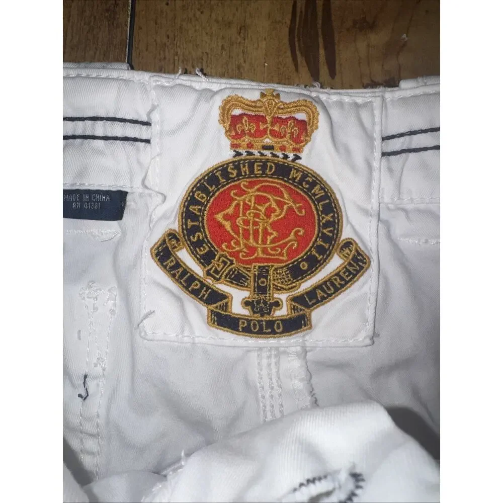 Polo Ralph Lauren Pants White 38x30 Y2K Vintage Streetwear Hip-Hop